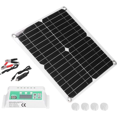 Monokristallines, Flexibles Solarpanel-set 40 W, 20 A Regler, Ip65, Für Camping Und Caravaning
