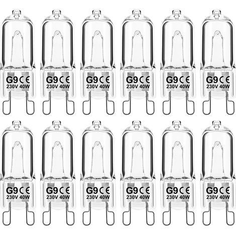 12er-pack G9-halogenlampen, 40 W, Dimmbar, Warmweiß (2700 K), Für Backofen, Herd Und Deckenbeleuchtung