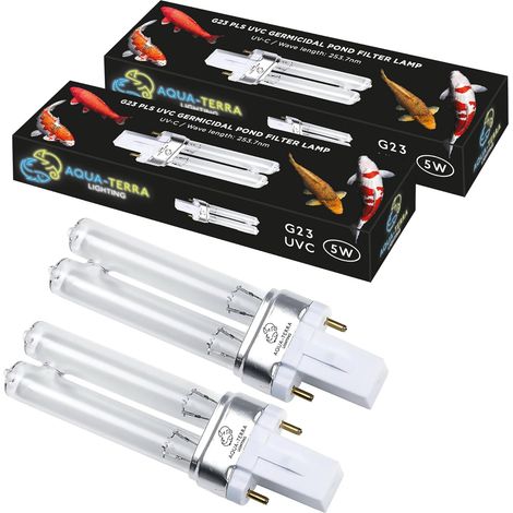2er-pack 5-w-teichfilterlampen, G23-sockel (2-polig), 253,7 Nm Uvc-beleuchtung, Für Teichklärer