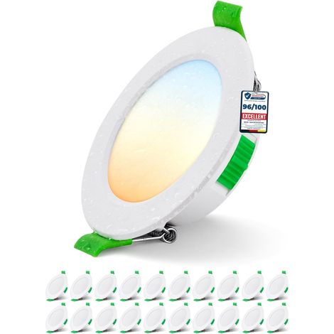 20er-pack Led-einbaustrahler, Ip44, 5 W, 400 Lm, Ausschnitt 68–80 Mm, 3 Farbtemperaturen, Badezimmer