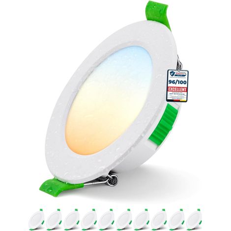10er-pack Led-einbaustrahler, Schutzart Ip44, 3 Farbtemperaturen, 5 W, 400 Lm, Einbauöffnung 68–80 Mm, Badezimmer