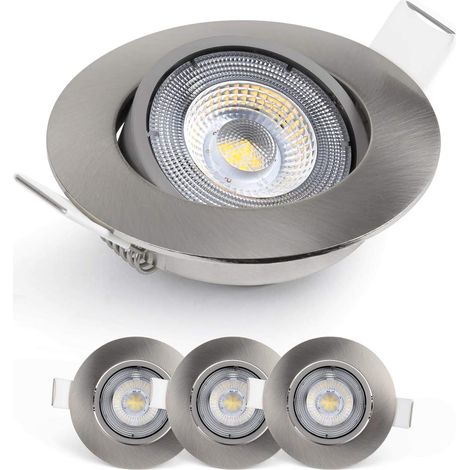 Set Mit 3 Led-einbaustrahlern, 50° Verstellbar, Warmweiß 3000k, Für Den Innenbereich