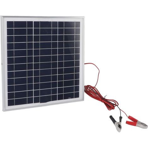 Solarpanel, 50 W, Monokristallines Silizium, Aluminiumrahmen, 3 M Kabel, Batterieklemmen, Camping