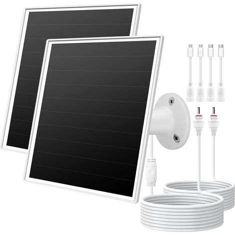 X 6-w-solarpanel, Diverse Anschlüsse, 3-m-kabel, Ip65 Wasserdicht, Für Außenkameras