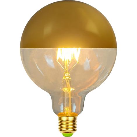 G125 Led-lampe, Dimmbar, 6 W, Goldfarbener Sockel, Warmweißes Licht (2700 K), E27-sockel, Retro-industrie-stil