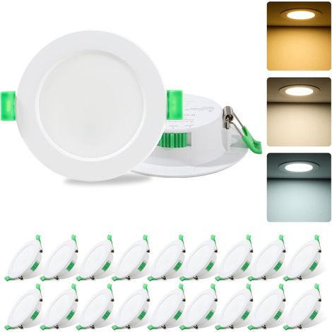 20er-pack Einbaustrahler, 7 W, Einstellbare Farbtemperatur, Ip44 Wasserdicht, Für Badezimmer