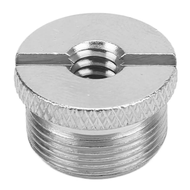 F14A 1/4"-Innengewinde-auf-5/8"-Außengewinde-Adapter, langlebige, eloxierte, silberfarbene Präzisionsverschraubung