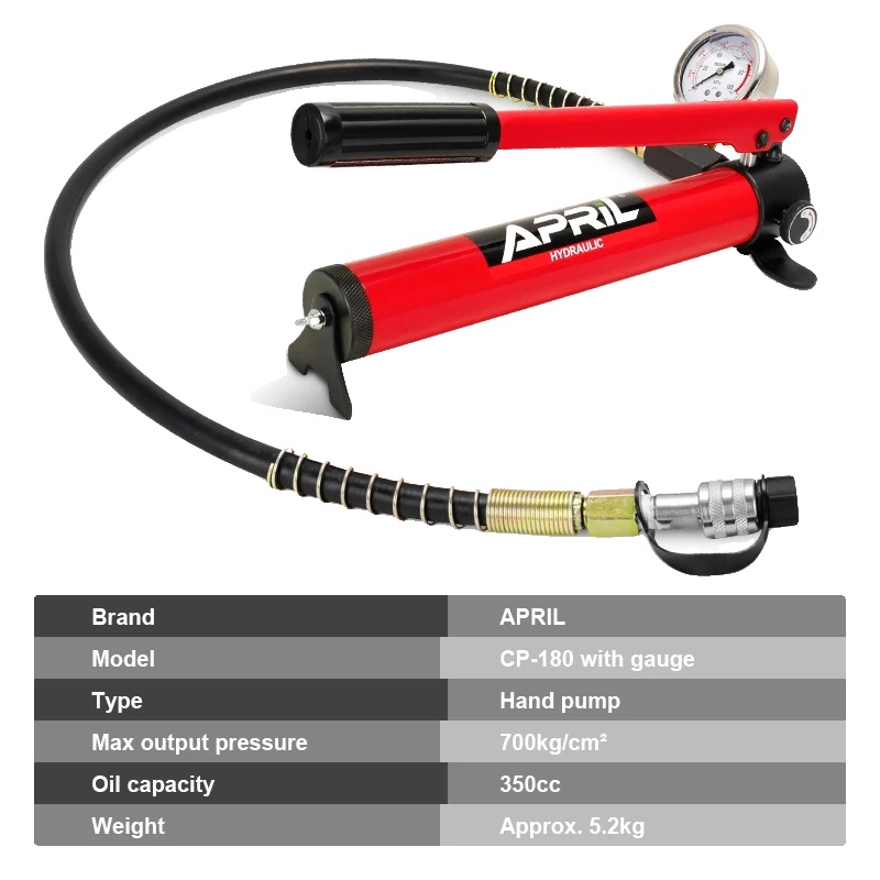 Hydraulische Handpumpe, Hoher Förderdruck, Robuste Stahlkonstruktion, Cp-180 Mit Manometer