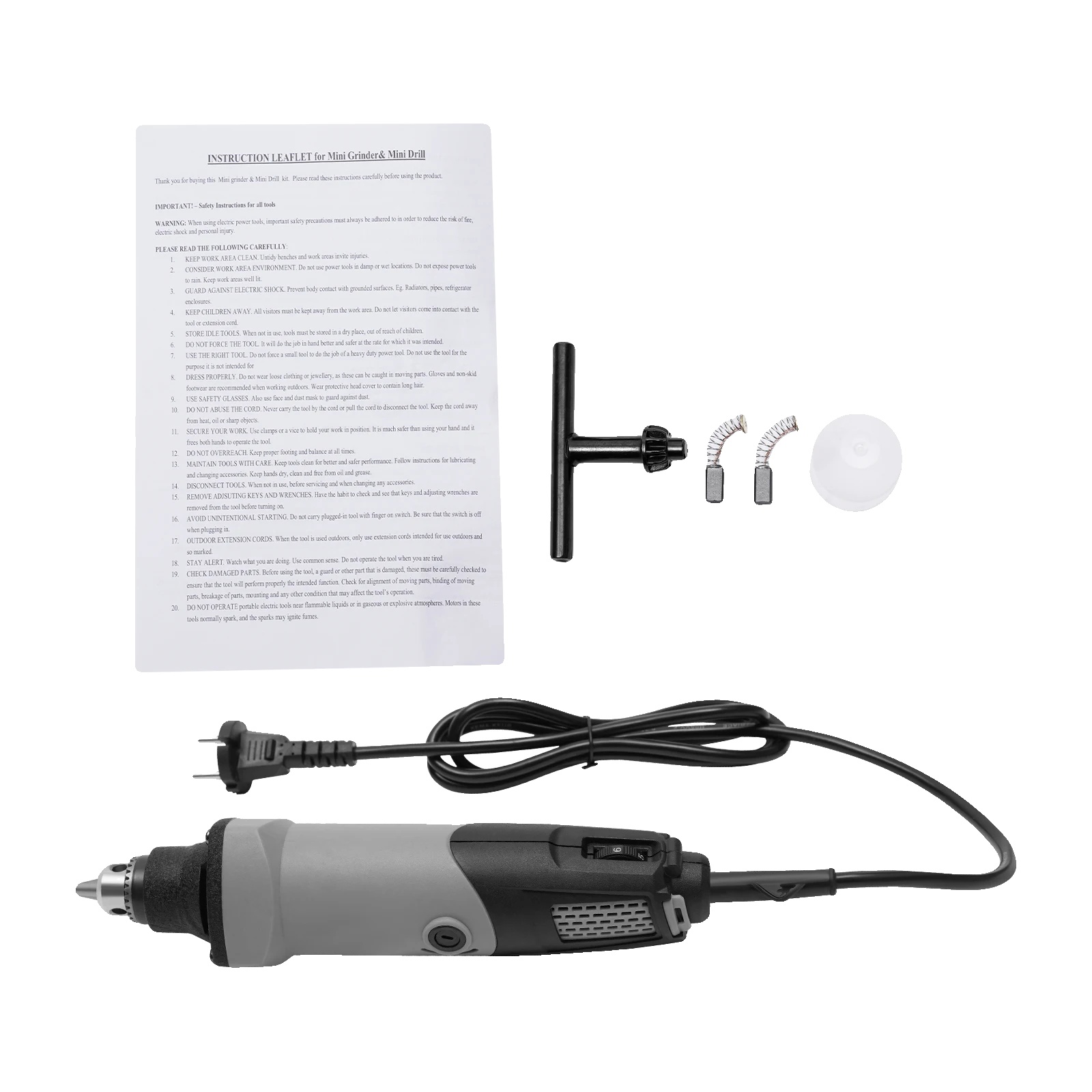 Mini-winkelschleifer, 400-w-elektromotor, 6 Geschwindigkeitsstufen, Grau, Eu