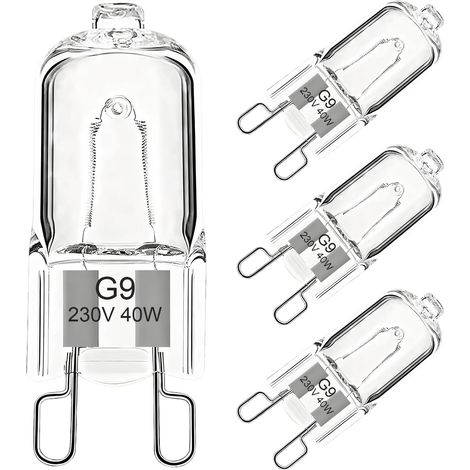 4er-pack G9-halogenlampen Für Backofen Und Mikrowelle, 40 W, 230 V, Hitzebeständig Bis 500 °c, Für G9-fassungen, 360°-beleuchtung Für Haushalt Und Gewerbe