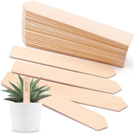 30 Stück Pflanzenetiketten Aus Holz, Holzschilder Für Gartenkräuter-setzlinge (15,3 × 2 × 0,3 Cm)