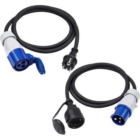 2er-pack Cee-adapterkabel, 1,5 M, H07rn-f3g, 16 A, Ip44, Wohnmobil