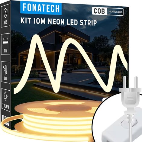 Led-streifen-set, 220 V, Wasserdichtes Silikon Ip65, Warmweiß 3000 K, 60 Leds/m, Für Den Innen- Und Außenbereich