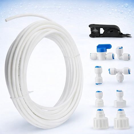 1 Wasserzulaufschlauch-set, 6,35-mm-anschlüsse, Umkehrosmose, Kühlschrank, Aquarium