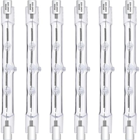 6er-pack R7s 118 Mm 500 W Dimmbare 2800 K Glühbirnen Für Straßen- Und Landschaftsbeleuchtung