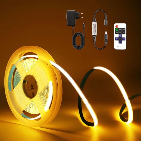 X 2 M Cob-led-streifen, Dimmbar, 320 Leds/m, Warmweiß 2700 K, Mit Fernbedienung, Für Schlafzimmer, Küche
