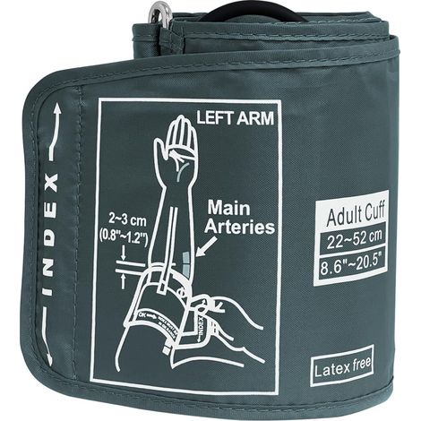 Blutdruckmanschette, 22-52 Cm Extra Groß, Latexfreies Nylon, Komfortabel, Für Erwachsene Mit Kräftigen Armen