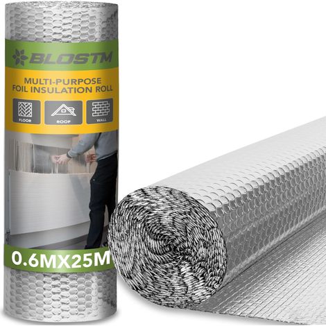 Rolle Wärmedämmung, Aluminium 25 M X 60 Cm, Wärmereflektor, Dampfsperre, Für Dach- Und Bodenheizkörper