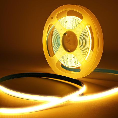 X 3 M Cob-led-streifen, 24 V, Warmweiß, Dimmbar, 320 Leds/m, 8 Mm Breite, Mit Netzteil Und Fernbedienung Für Die Heimdekoration