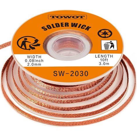 Rolle 2,0 Mm X 3,0 M Entlötlitze Aus Reinem Kupfer Mit Starker Kapillarwirkung Für Leiterplatten- Und Elektronikreparaturen