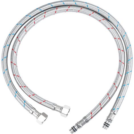 2-teiliger Flexibler Schlauch, Edelstahl, G3/8 X M10, Druckbeständig, Küche/badezimmer