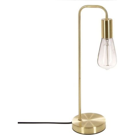 Tischleuchte, Gold, Höhe 45 Cm, Industriedesign Aus Metall - Für Büro, Schlafzimmer, Wohnzimmer [energieklasse A]