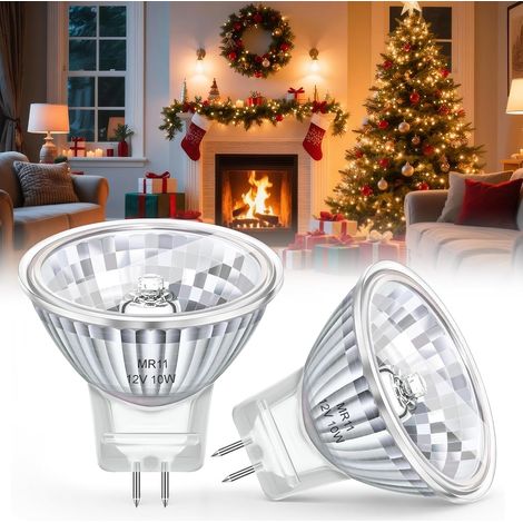 Mr11 Gu4 12v 10w Halogenlampen, Gu4 Bi-pin 30° Abstrahlwinkel, Dimmbar, Warmweiß 2800k Halogen-spot, 35 Mm X 35 Mm, Ersatzlampe Für Glasfaser-weihnachtsbäume, 2 Stück