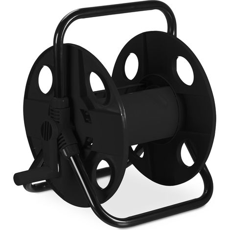 Schlauchtrommel Für 30 M 1/2"-schlauch, Stahl, Kunststoff, Halterung, H X B X T: 38 X 42 X 31 Cm, Schwarz