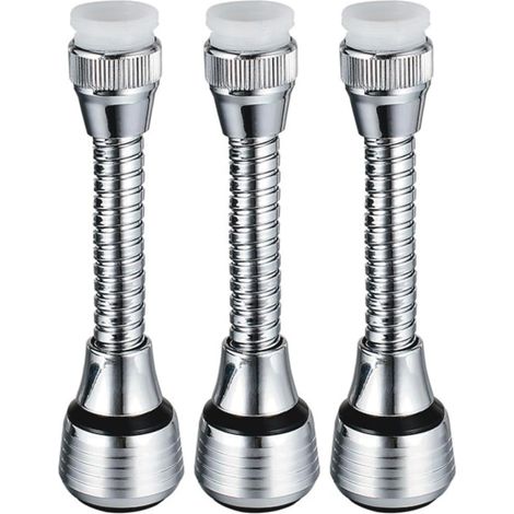 3-teiliges Wasserhahn-verlängerungsset, 14 Cm Flexibler Schlauch, 2-wege-adapter, 360°-küchenzubehör