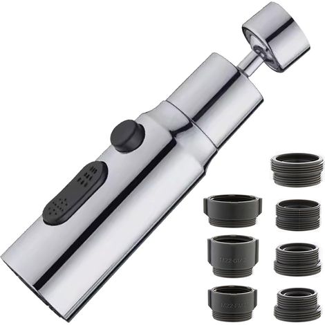Wasserhahn-luftsprudler M24 M22, 360° Schwenkbar, 3 Modi, Verlängerung, Küche, Badezimmer