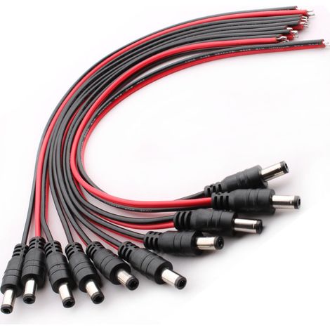 10-adriges Stromkabel, 5,5 X 2,5 Mm Stecker, 18 Awg Draht, Cctv-system, Led-streifen