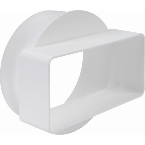 Flachformstück 110 X 55 Mm, Rundrohrübergang Ø 100 Mm, Weißes Abs, Küchenheizung Und -lüftung
