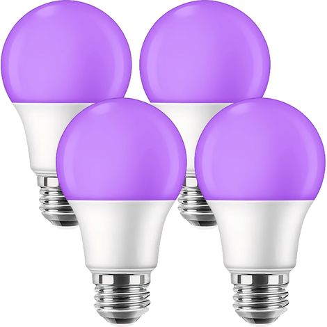 4er-pack Glühbirnen, E27, 9 W Led, Uv 385–400 Nm, Aluminium, Party