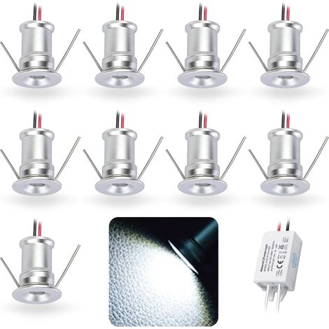 Led-einbaustrahler, 1 W, 12 V, Ip65, Aluminium, 15 Mm, Für Möbel Und Treppen