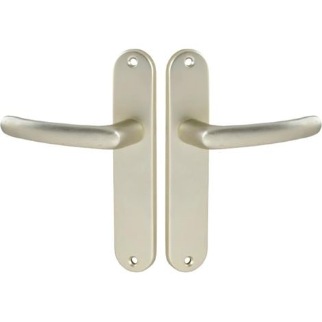 Satz Türgriffe Auf Rosette, Hebelgriff, 165 Mm Lochabstand, Aluminium In Champagner-optik, Für Küche/wohnzimmer