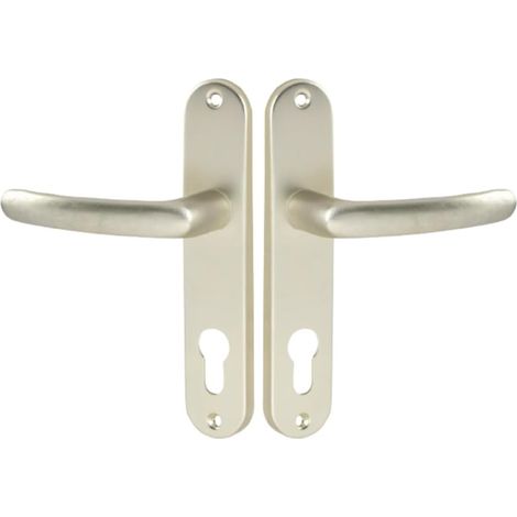 Türgriffset, 165 Mm Lochabstand, 7 Mm Quadratisch, Aluminium In Champagner-optik, Für Eingangsbereich, Büro, Garage