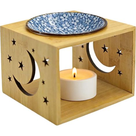 Duftlampe Aus Bambus, Keramikschale, Kerzenhalter, Yoga-set Für Zuhause Und Büro