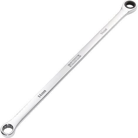 Metrischer Ratschenschlüssel, 14 Mm, Chrom-vanadium-stahl, 90-zahn-mechanismus, Für Arbeiten In Beengten Bereichen