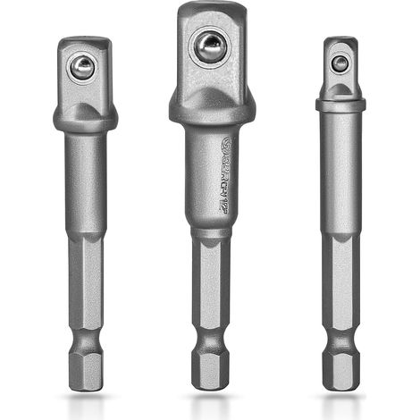 Set Mit 3 Vierkant-bohrfutteradaptern 1/4", 3/8", 1/2 Zoll Aus Chrom-vanadium-stahl Für Bohrmaschinen