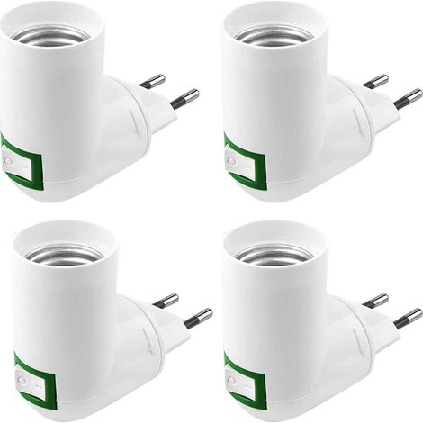 4 Stück E27-steckdosen Mit Schalter, 220 V Wechselstrom, Für Adapter, Wand-, Küchen- Und Led-lampenfassung (weiß)