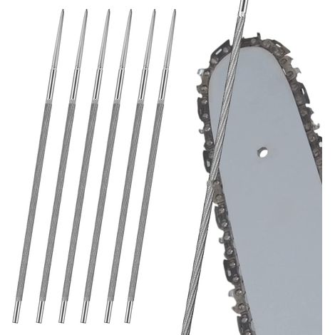 Rundfeilen, 6 Stück, 5,2 Mm, Schärffeilen Für Kettensägen, Zum Schärfen Von Kettensägenzähnen Und Vergrößern Runder Öffnungen