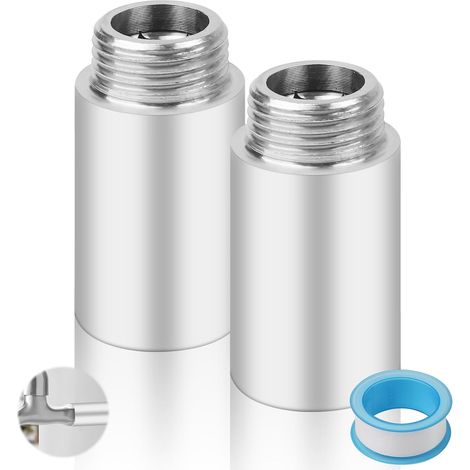 Set Mit 2 G1/2-armaturenverlängerungen, 50 Mm Edelstahl, Gewindeanschluss Für Bad Und Küche