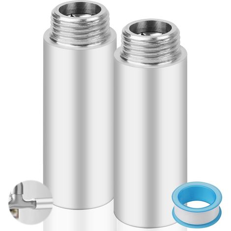 Set Mit 2 Edelstahl-armaturenverlängerungen G1/2, 70 Mm, Gewindeanschluss Für Bad Und Küche
