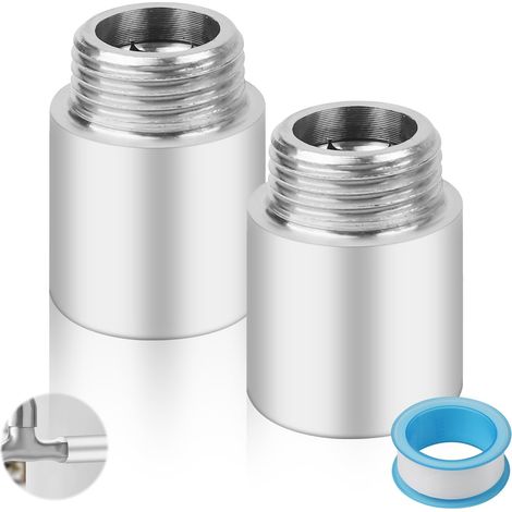 Set Mit 2 Edelstahl-armaturenverlängerungen G1/2, 30 Mm Gewindeanschluss Für Bad Und Küche