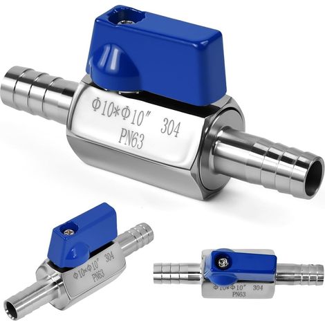 Kugelhahn, Edelstahl 304, 10-mm-anschluss, Für Wasser, Gas, Öl