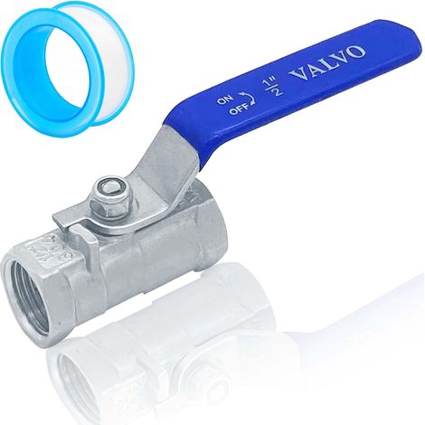Kugelhahn, 1/2"-innengewinde, Edelstahl 304, Hebelgriff, Wasser, Öl, Gas