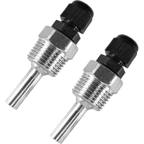 Set Mit 2 Schutzrohren, G 1/2"-gewinde, Edelstahl, 8 Mm Durchmesser, Für Temperaturfühler, Industriell Gefertigt