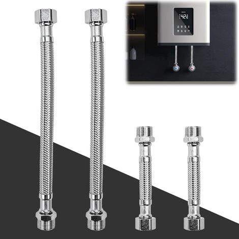 4-teiliges Flexibles Schlauchset, Edelstahl 304, G3/8 Gewinde, Längen 10 Cm Und 20 Cm, Für Küchen- Und Badezimmerarmaturen
