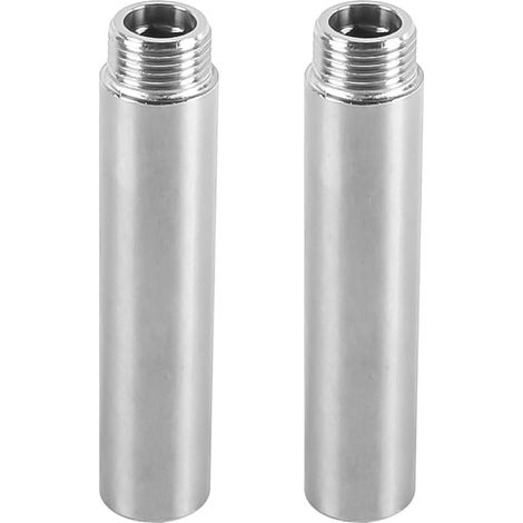 Set Mit 2 100-mm-g1/2-armaturenverlängerungen, Duschverlängerung Aus Edelstahl, Badezimmer-rohrverbindung