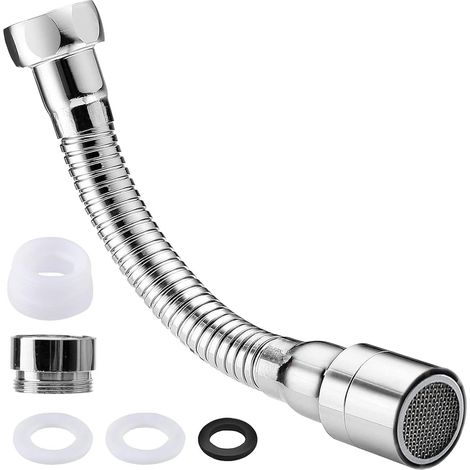 Edelstahl-wasserhahnverlängerung, 20 Cm, 360° Drehbar, Flexibler Schlauch Für Küchen- Und Badezimmerwaschbecken